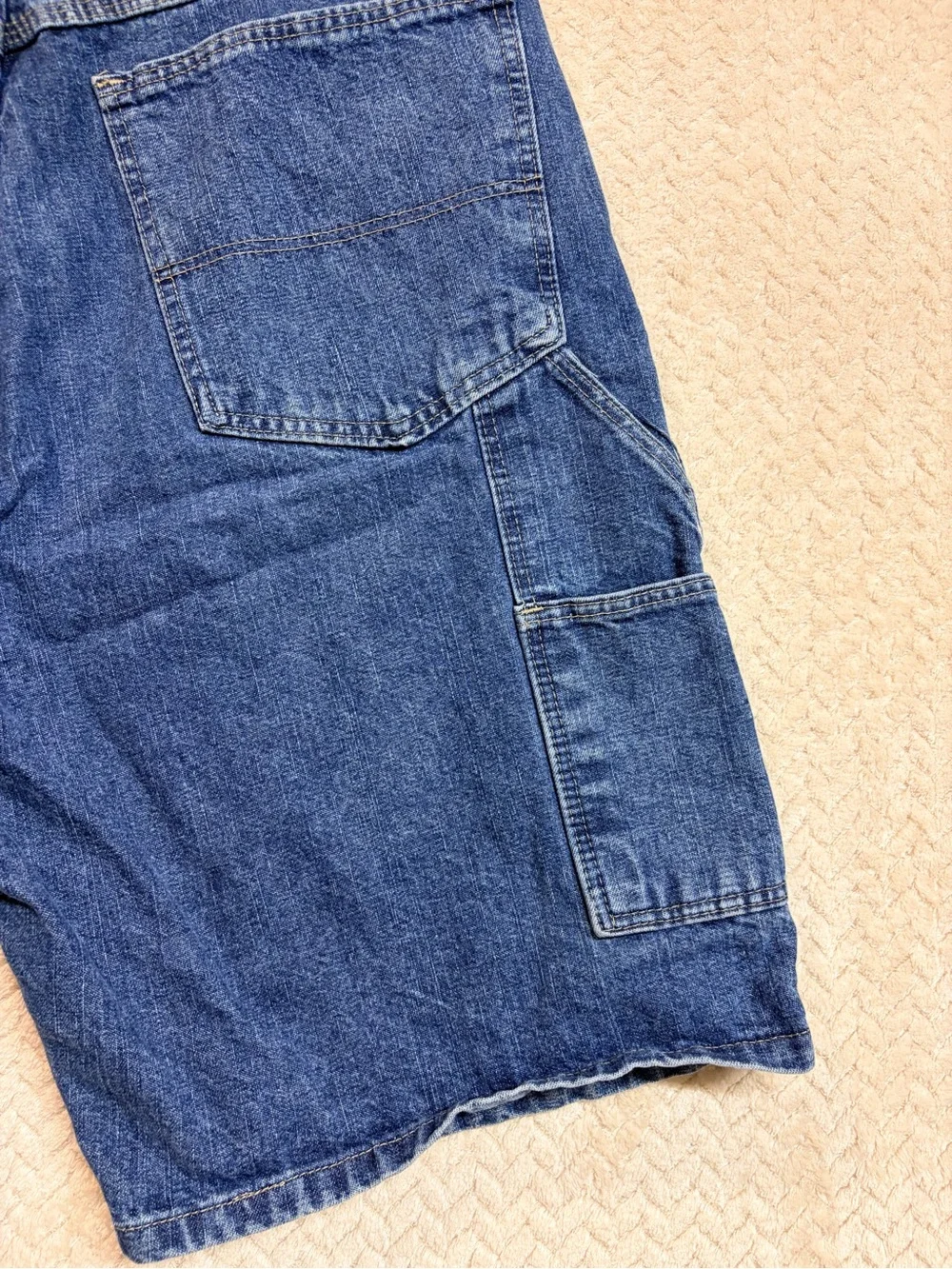 Vintage Mens 34 Wrangler Originals Denim Carpenter Shorts Utility Y2K Jorts